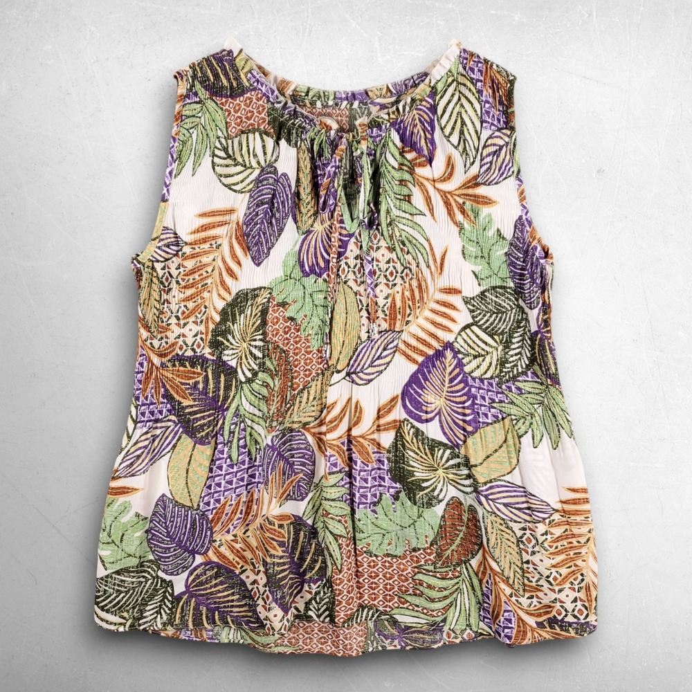 Ninety Clothing Co Tropical Sleeveless Blouse Women S Multi Boho Coastal Resort